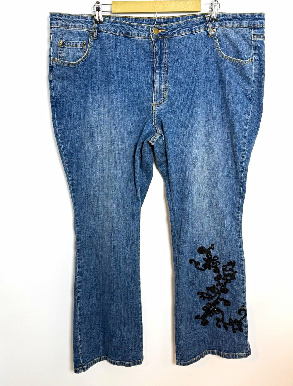 Just My Size Women Size Stretch Denim Bootcut Jeans High Rise Embroidered, 3XL?